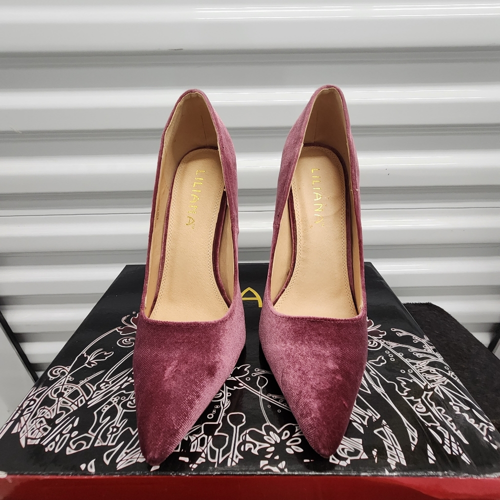 Velvet high heels